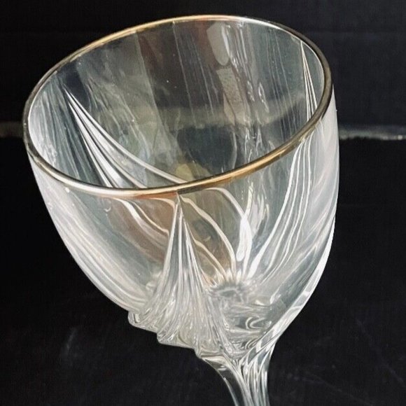 Lenox Crystal Debut Stemmed Gold Water Goblets Stems Glasses Platinum Rims 8 ½" - Picture 7 of 8